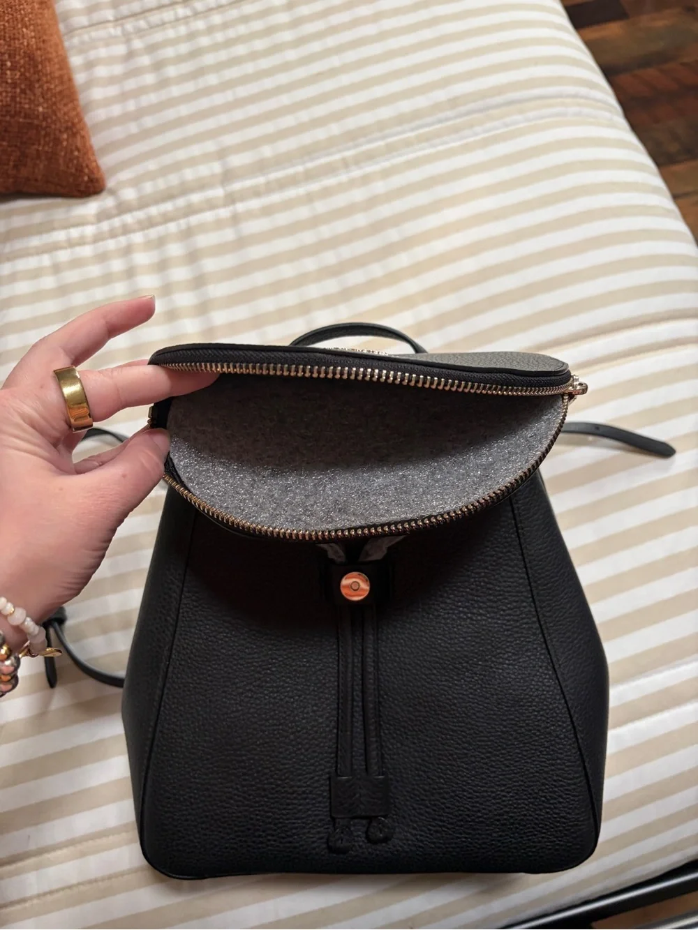 kate spade Black Pebbled Leather Mini Backpack